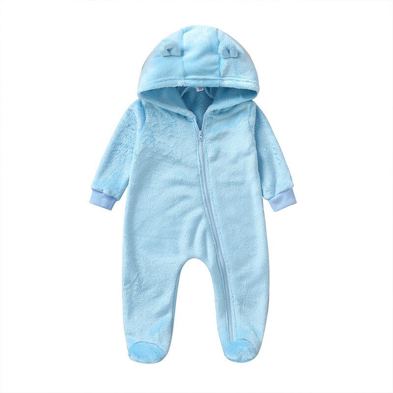 Carters Mit Kapuze Einfarbig Baby Flanell Nette Lange Hülse Gesamt Kleinkind Pijama Recien Nacido Macacão Menina Bebe rosa Baby junge: lan / 90cm
