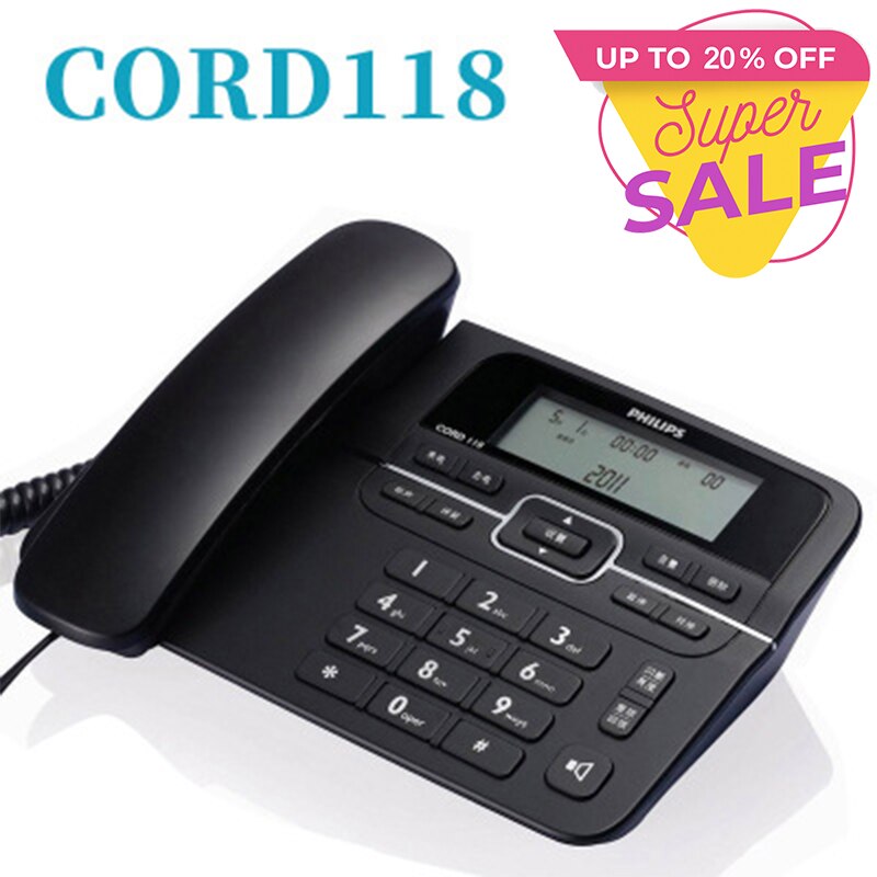 telephone landline CORD118 No Battery HD Hands-Free Calling Dual Interface Cable Home Office Business Fixed Landline phone