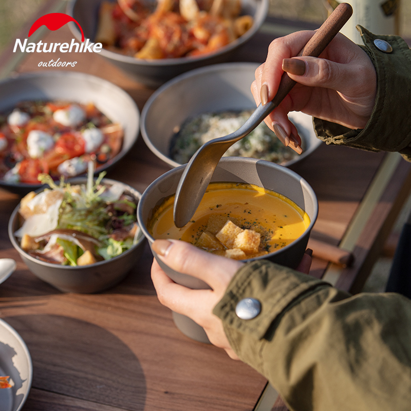 Naturehike Tragbare Titan Geschirr einstellen 200-800ml Salat Schüssel/Platte Ultraleicht BBQ Gericht draussen Abendessen Reise Abendessen platte einstellen
