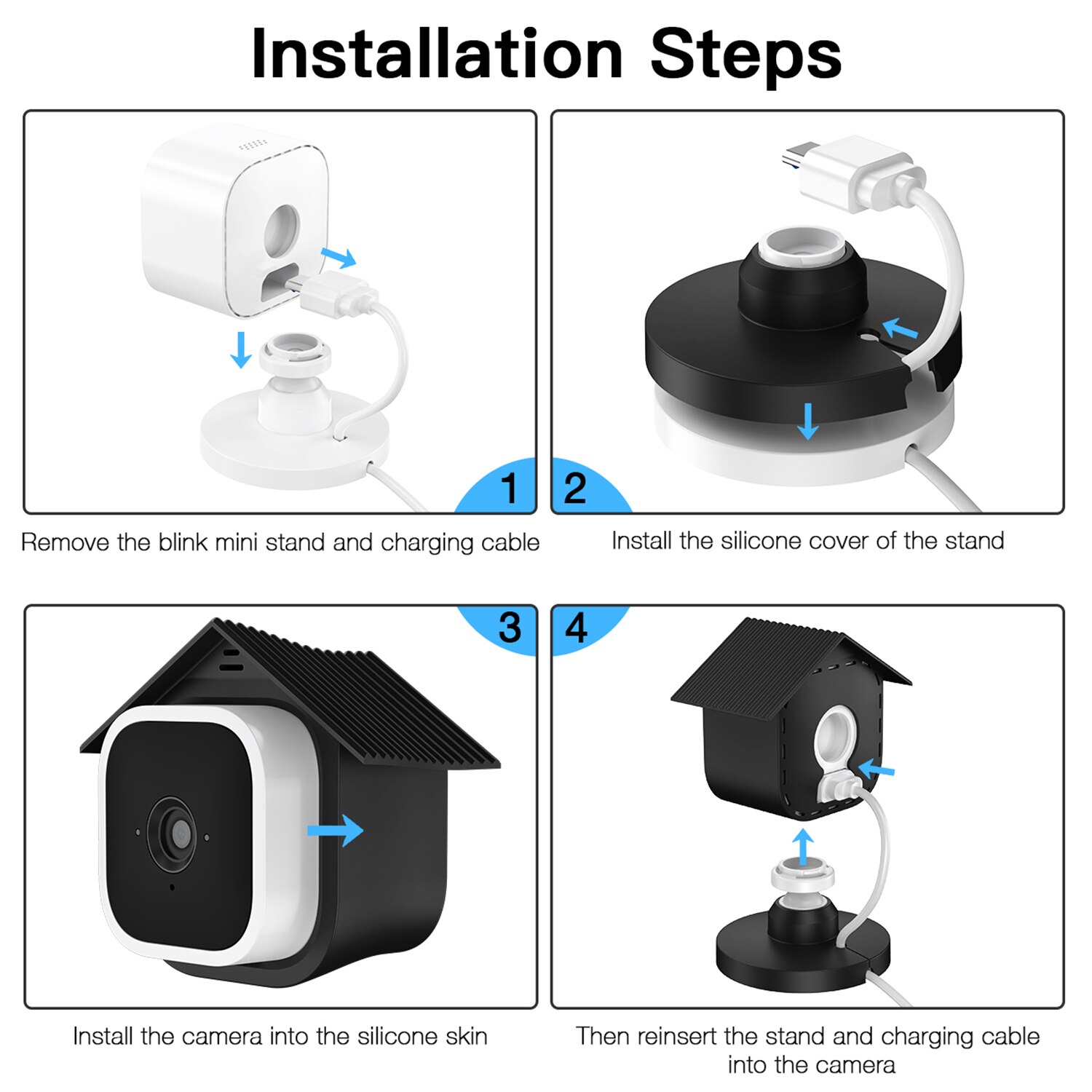 2pc Silicone Protective Covers for Blink Mini Anti-Scratch Camera Protective Cover Camera Protection Security Camera Accessories