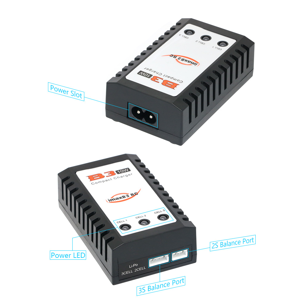 Cargador compacto de batería Lipo IMAX B3 PRO 7,4 V 11,1 V 2S 3S 110-240V cargador de fuente de alimentación Lipo enchufe de la UE para piezas de helicóptero RC