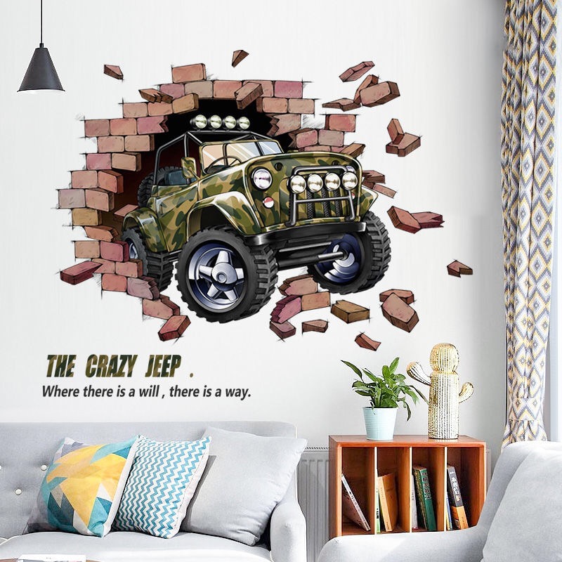 Creatieve 3D Stereo Auto Muursticker Slaapkamer Stickers Zelfklevende Persoonlijkheid Kamer Decoratie Woonkamer Wall Decor Home Decor