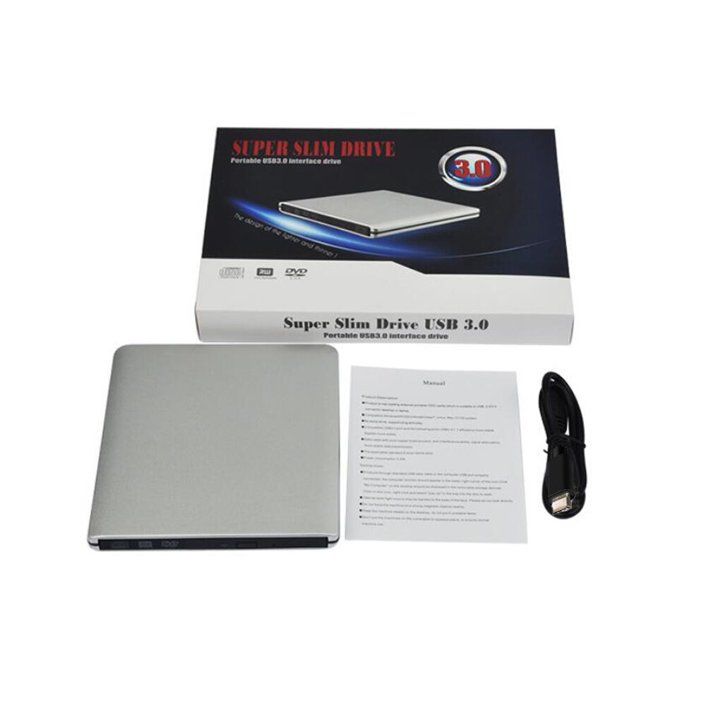 Slim Hard Plastic USB 3.0 SATA 9.5mm External DVD Enclosure CD-ROM Case For Laptop CD/DVD Optical Drive