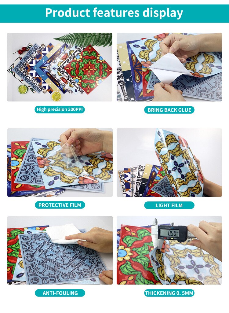 10pcs Crystal Tile Self-adhesive 3D Wall Sticker Kitchen Wallpaper Murals Waterproof Sticker for Living Room Bathroom Decoration