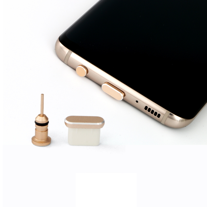 Type-C Phone Charging Port 3.5mm Earphone Jack Sim Card Type C Anti Dust Plug For Samsung S9 S8 A5 A7 Huawei P9 P10
