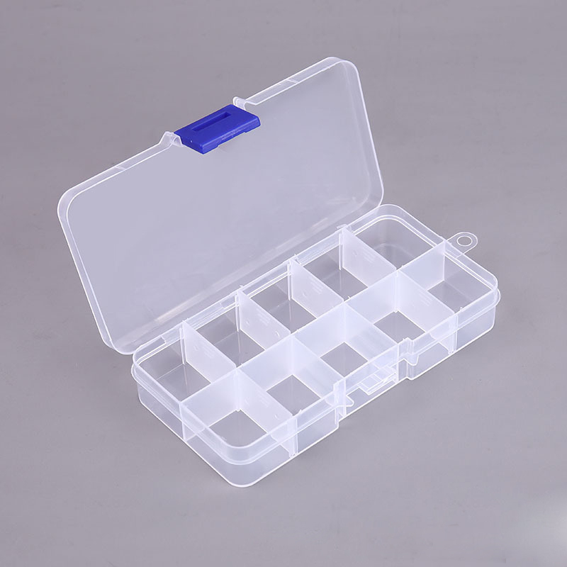 10 siatek Organizer na paznokcie Pudełko do przechowywania Narzędzie Wybierz regulowany Manicure Biżuteria Udekoruj Nail Art Tipsy Pojemnik do przechowywania: Black