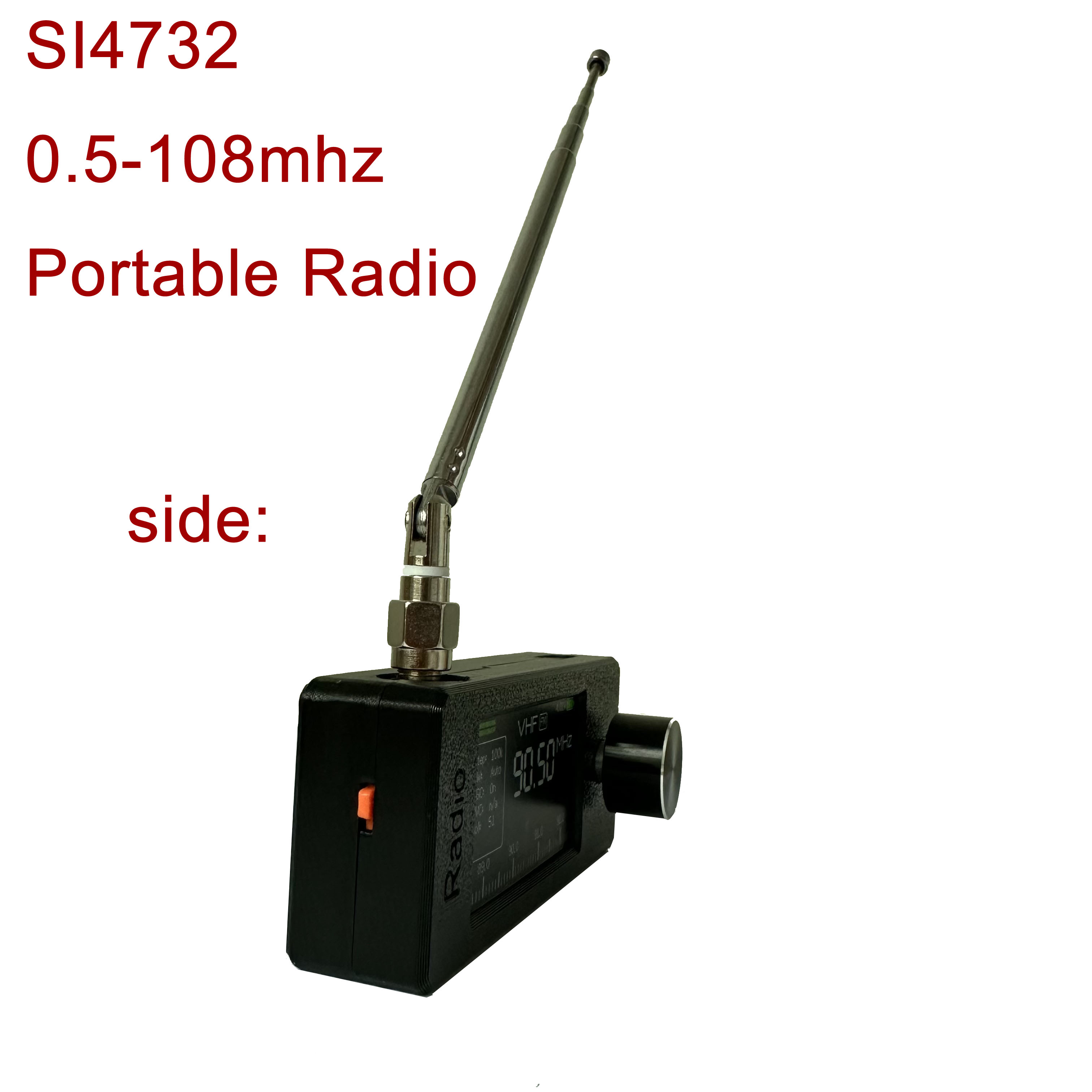 Ricevitore radio portatile 0.5-108 si4732 mhz, tutte le bande, lsb, usb, am, fm, mini radio tascabile, hf, sw, mw, vhf, schermo ips da 1.9 pollici