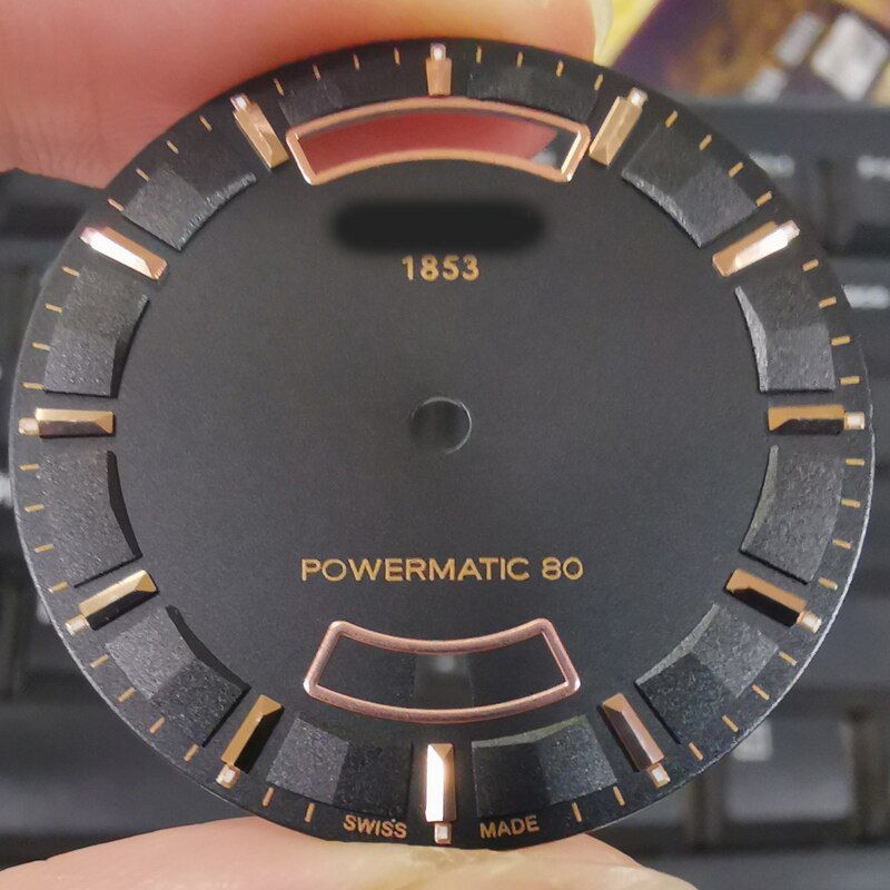 32,7mm uhr zifferblatt geeignet für T035407A männlichen mechanische T035 uhr Text uhr zubehör geeignet für T035407 reparatur teile: Schwarz Rose Gold 80