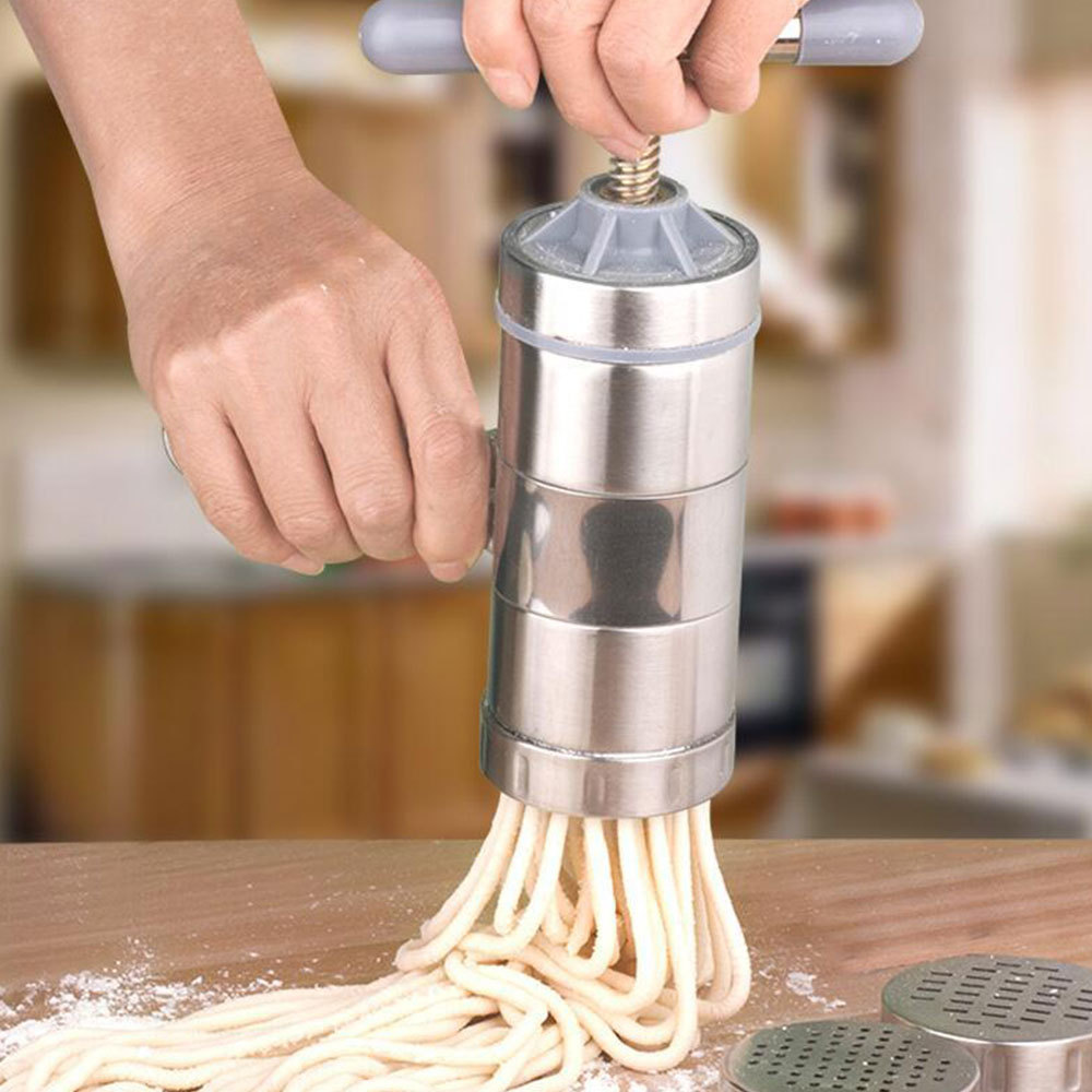 Press pasta maskin sveiv kutter manuell nudler maker frukt juicer kokekar med pressing former lage spaghetti kjøkkenutstyr