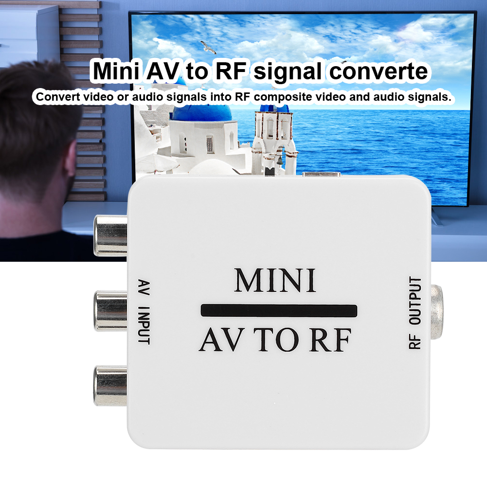 Adaptador av para rf, mini conversor de vídeo av para rf, driver, adaptador, comutador de sinal de tv, mini conversor de vídeo 61.25 67.25 mhz