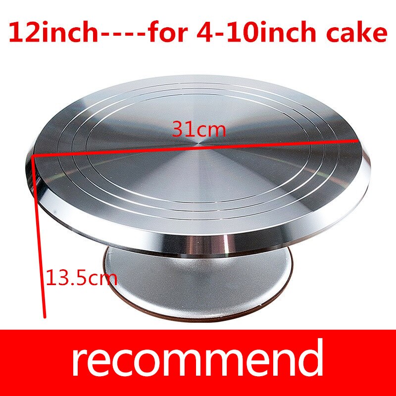 Rejilla para repostería giratoria de aleación de aluminio de 8 10 12 14 pulgadas, Decoración de Pastel para cocina, suministros, herramientas para hornear: 12 inch