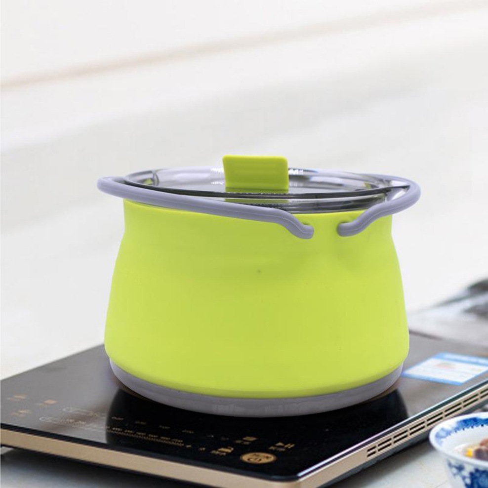 Silicone Folding Boiling Kettle Portable Camping Kettle Outdoor Compressible Folding Pot Travel Silicone Boiling Water Pot