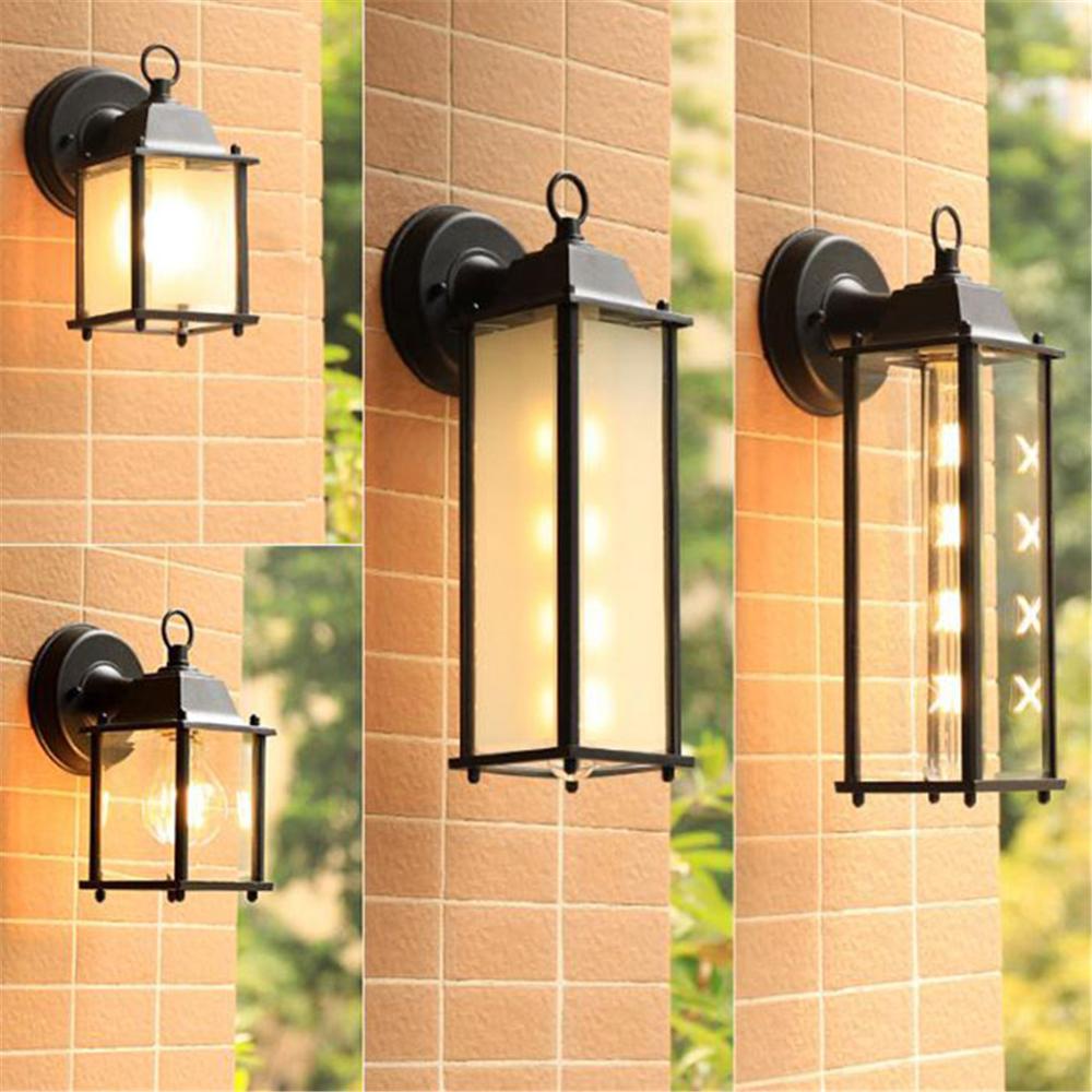 Minimalistisk  e27 vegglampe, utendørs vanntett vegglampe ,ac90-260v glass gårdsplass hage veranda korridor lys retro vegglamper