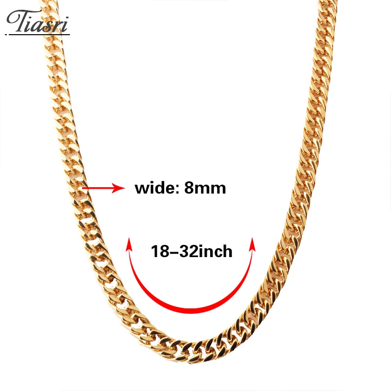 Tiasri Einzelhandel männer Halskette Armband Cuban Link kette Kragen Choker Gothic Ästhetischen Schmuck Edelstahl Ornament