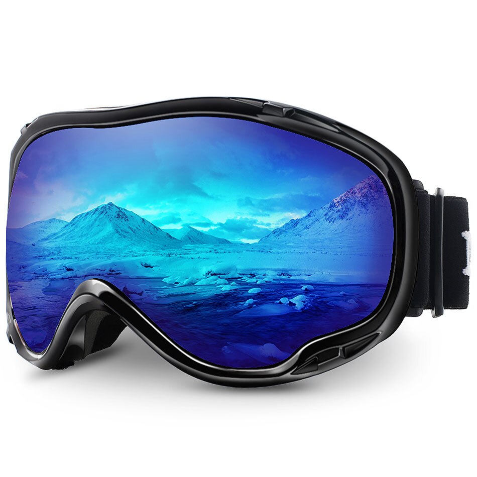 MAXJULI Ski Googles UV Bescherming Anti-Fog Sneeuw Bril voor Mannen Vrouwen Jeugd M1: C2 BLUE