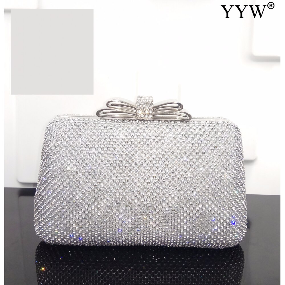 Frauen Abend Kupplung Handtasche Hochzeit Handtasche Frauen Kupplung Diamanten Partei Taschen Damen Silber Taschen Bankett funkeln Kupplungen: Weiß2