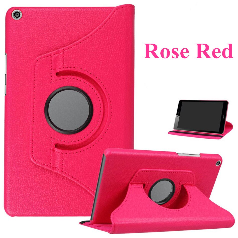 Magnetyczny futerał MediaPad T3 8.0 Folio Pu skórzany pokrowiec do Huawei MediaPad T3 8.0 KOB-L09 /W09 Filip stojak inteligentny Tablet Capa przypadki: Rose Red