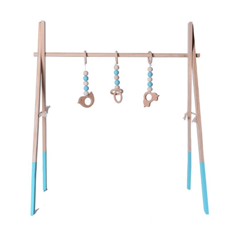 Scandinavische Stijl Houten Baby Fitness Rack Kinderen Kamer Decoratie Speelgoed P31B: green