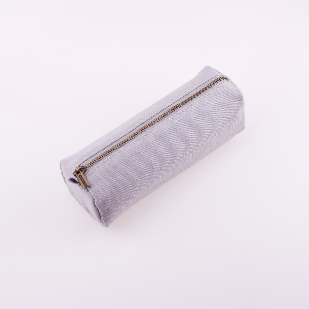 Large Capacity Pencil Case Pen bag Canvas pen pouch Denim pencilcase Pencil Box Stationery School Supplies: gray