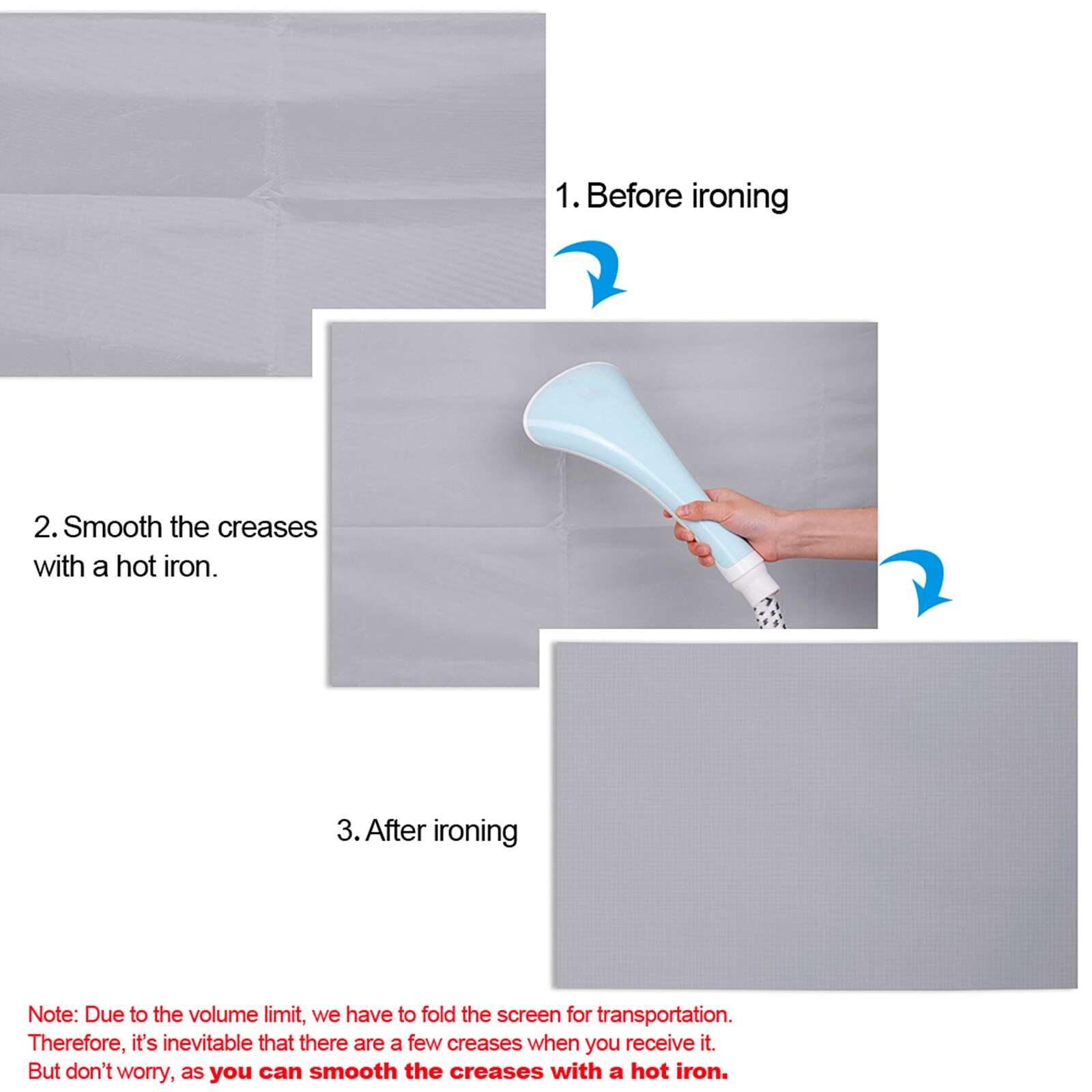 Portable Projector Screen HD 16:9 Frameless Video Projection Screen Foldable Wall Mounted for Home Theater Office Movies