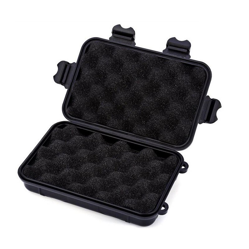 Outdoor Shockproof Box Protection Waterproof Boxes Tool Box Matches Case Holder For Storage Tools Travel Sealed Container: black / 160x105mm