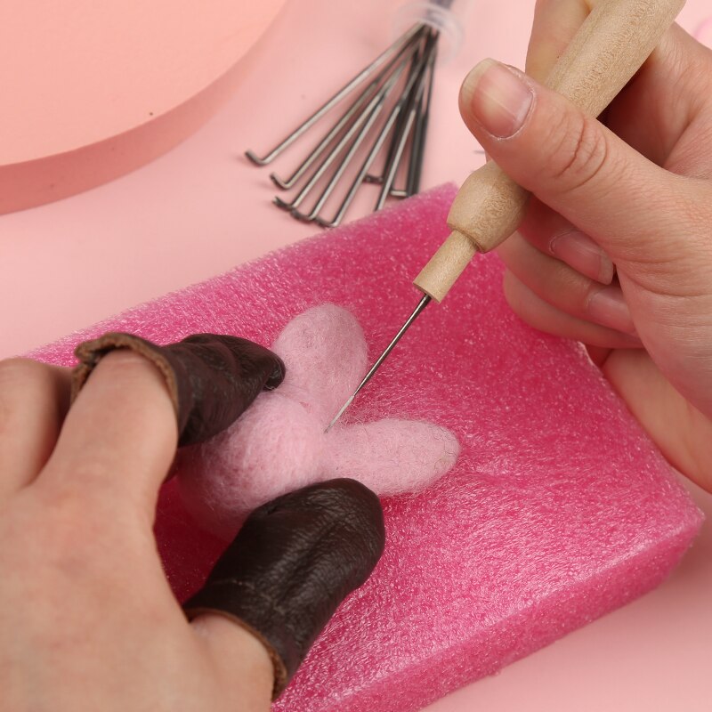 LMDZ 16 Colors Needle Felting Kit Wool Fiber Wool Felt Kit Handcraft Wool Felt Toys Making Felt Needle Materials For Beginners