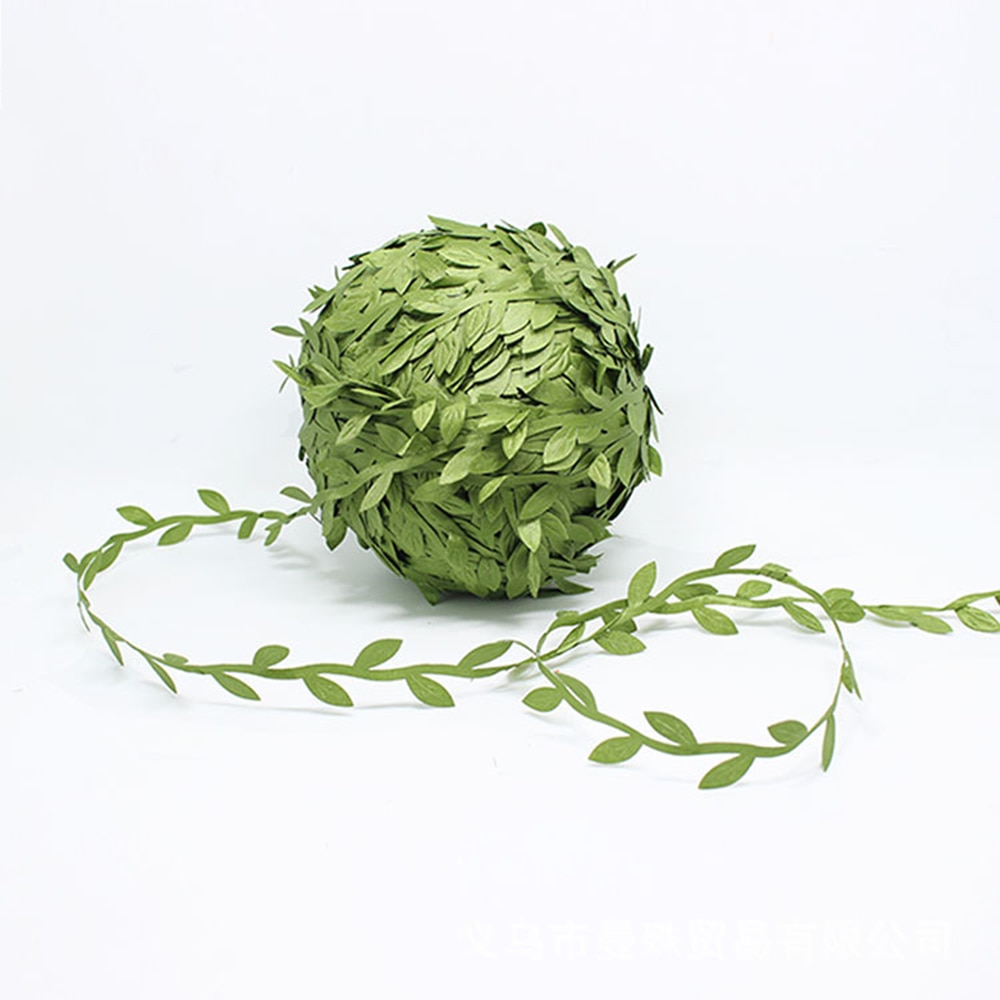 5m kunstige planter rattan silke blad vin vedbend rattan krans grøn guld skår blad håndværk krans til bryllup hjem haveindretning