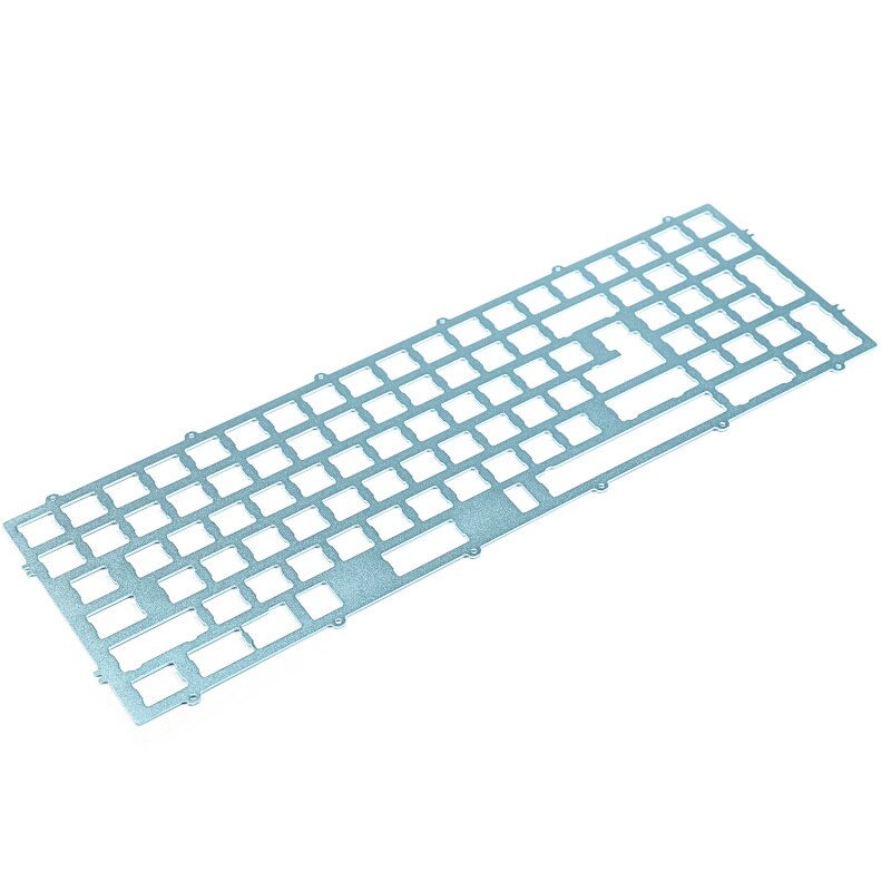 YMDK Melody 96 PVD Brass Plate Aluminum Plate Acrylic Bottom For Melody 96 Case Keyboard: Alu Cyan Plate