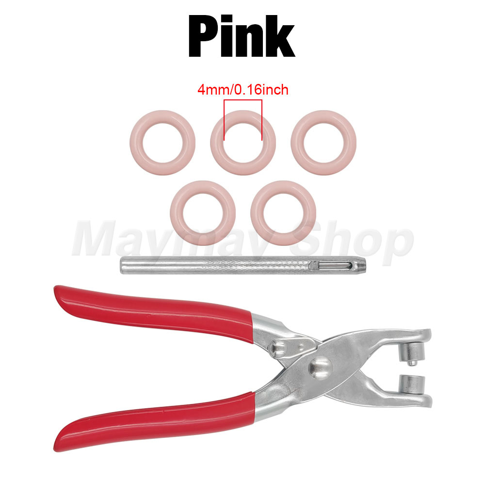 200 Sets Metal Eyelet Grommet Eyelet With Install Plier Set Eyelets Grommet Tool For DIY Leathercraft Shoes Belt Cap Bag Clothes: Laser Bright