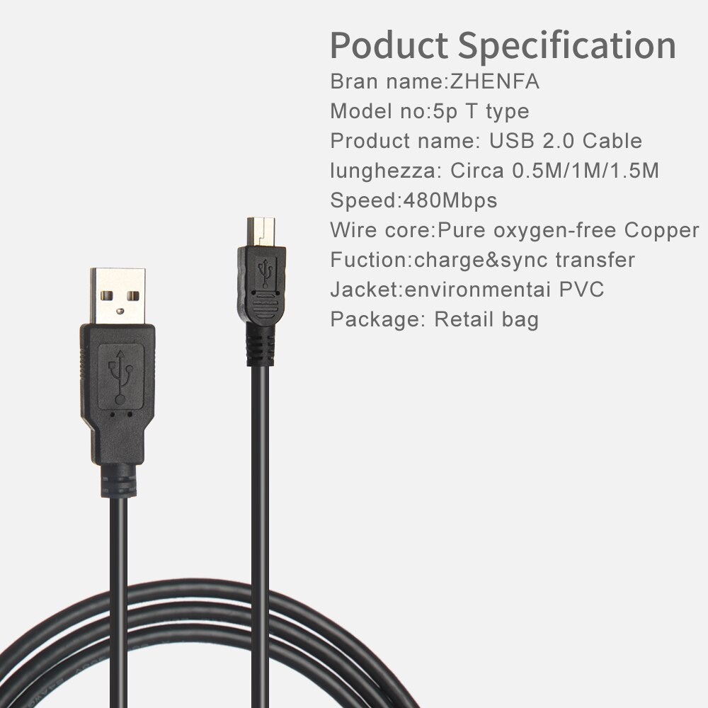 Zhenfa USB Data Cable for canon Camera EOS 1200D G16 S200 S120 SX40 SX50 SX275 IXUS 160 165 175 265 285 275 105 125 230