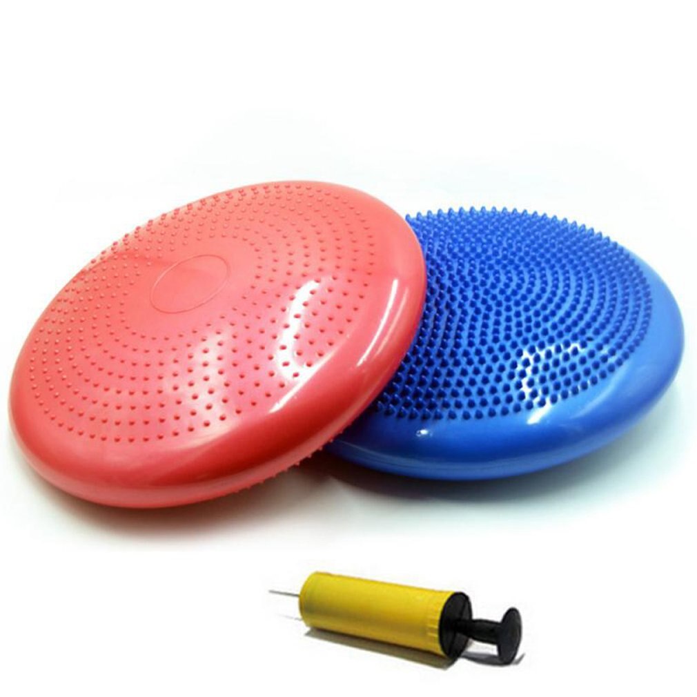 33cm duurzame opblaasbare yoga massage bal pad universele sport sportschool fitness yoga wiebel stabiliteit balans schijf kussen gratis pomp