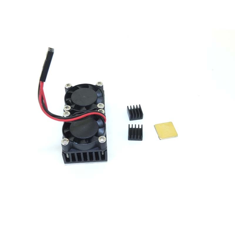 Raspberry  pi 4b dual fan koelsysteemmodule met koellichaam voor raspberry  pi 4b: Zwart