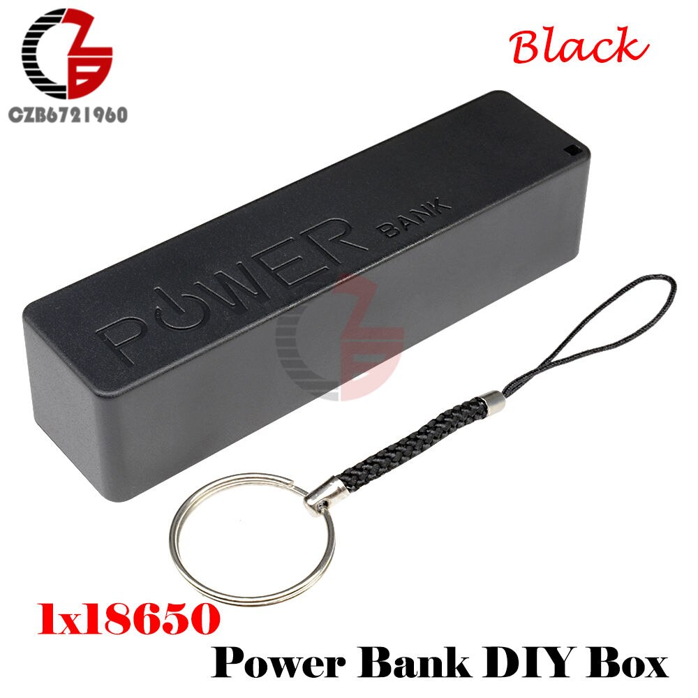 1x 2x 18650 usb powerbank batterioplader gør-det-selv-boks etui mobil esp 32 esp 32s strømforsyning lademodul skjold til iphone: 1x 18650 sort
