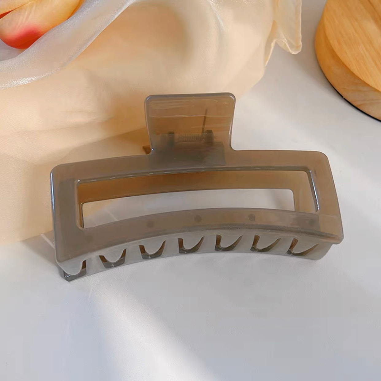 Koreaanse Grote Effen Haar Klauw Elegante Haarspelden Barrette Krab Haar Clips Voor Vrouwen Meisjes Vierkante Hoofddeksels Haaraccessoires Sieraden: Antique Bronze Plated