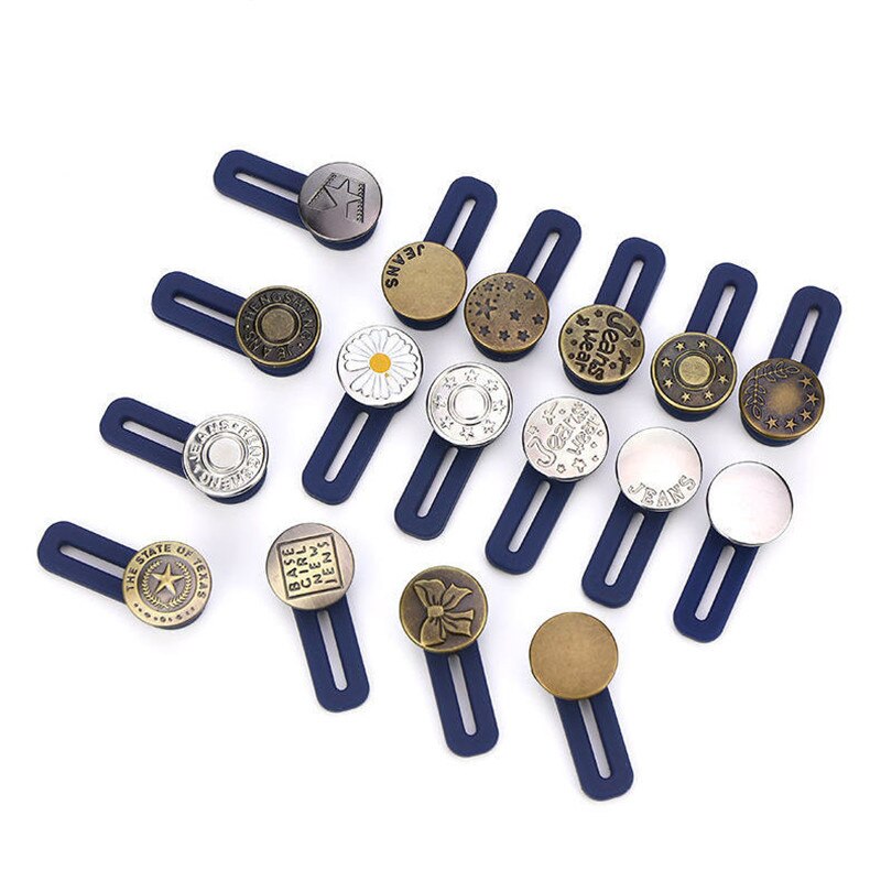 Extenseur de boutons en métal pour pantalons, 10 pièces, outils de couture gratuits, réglables, rétractables, réutilisables