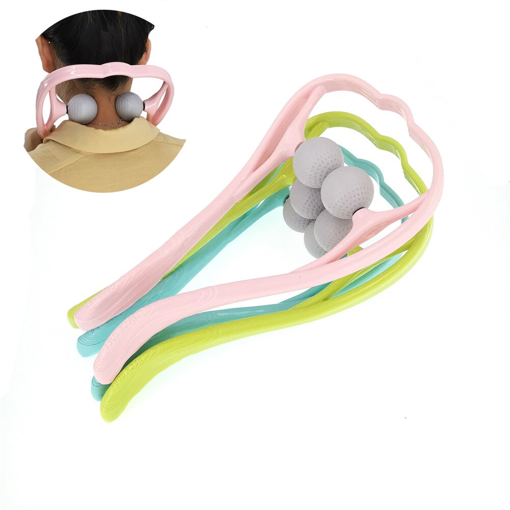 Plastic Druk Punt Therapie Nek Massageador Massagem Verlichten Hand Roller Nek Massager Voor Nek Schouder Trigger Punt