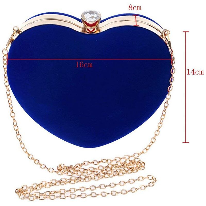 JHD Heart Shape Clutch Bag Messenger Shoulder Handbag Tote Evening Bag Purse,blue