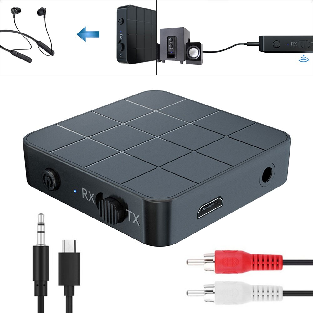 Bluetooth 5.0 2-In-1 Audio Zender Ontvanger Adapter Tv Computer Speaker Auto Stereo Draadloze Audio 3.5Mm aux Jack Rca Adapter