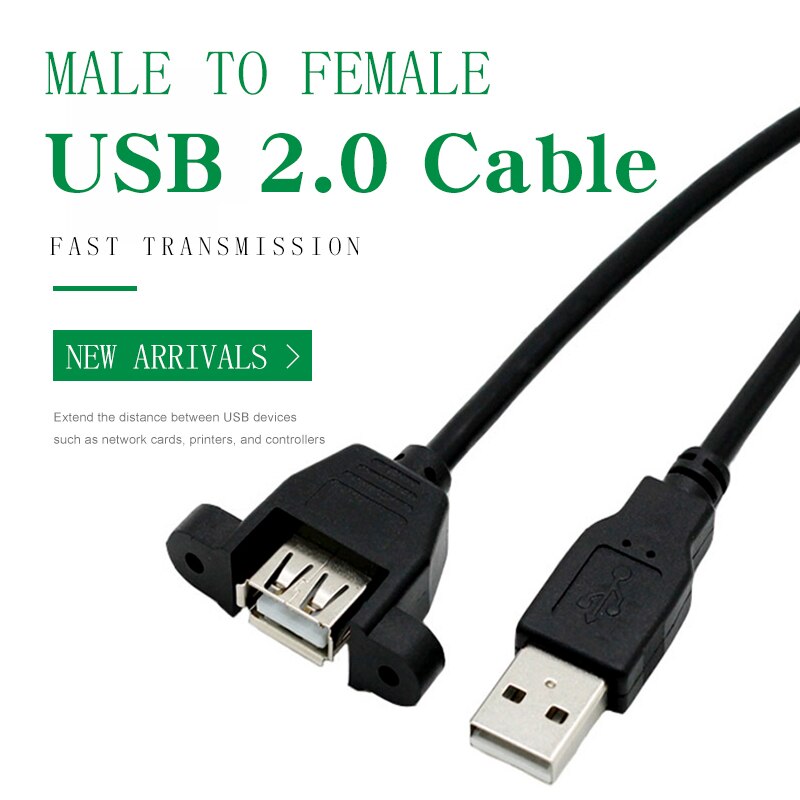 USB 2.0 Extension Cord With Ear usb extension Cable Male to Female Wire Extend Can Be Fixed For PC Laptop USB cable Extender