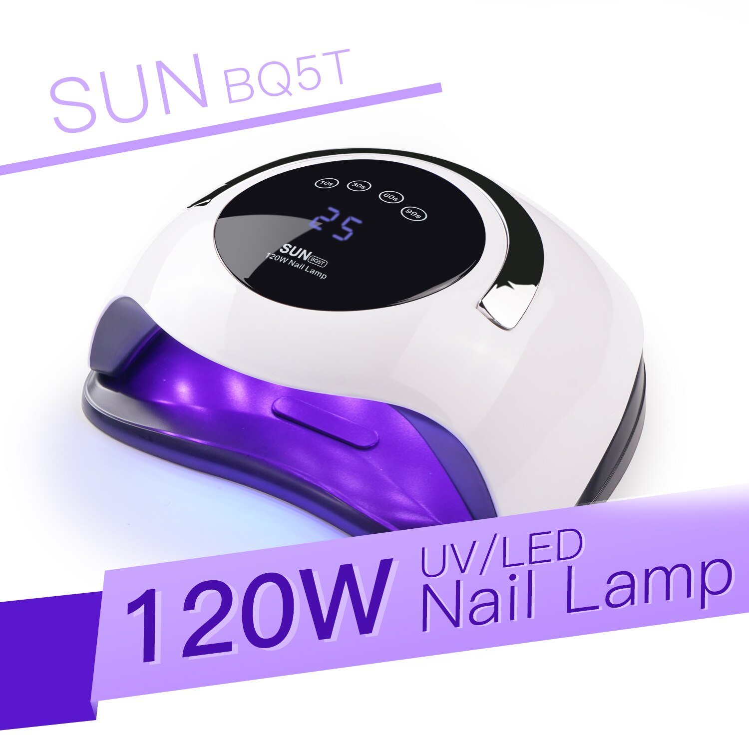 SUN BQ5T lámpara LED UV para secador de uñas lámpara de hielo de 120W para manicura Gel lámpara de secado de uñas lámpara para barniz de Gel