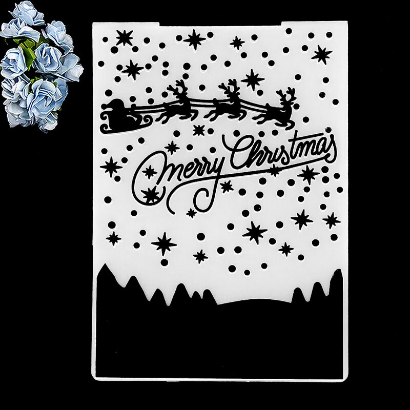 neue Weihnachten Schneeflocke Rentier Sammelalbum DIY Papier Schneiden Stirbt Scrapbooking Kunststoff Präge Ordner