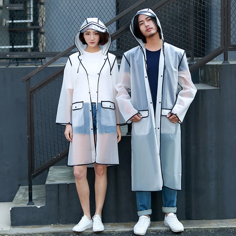 Backpack Transparent Raincoat Couple Rainwear Lovers Rain Coat Women Hiking Rain Poncho Men Climbing Fishing Raincoats