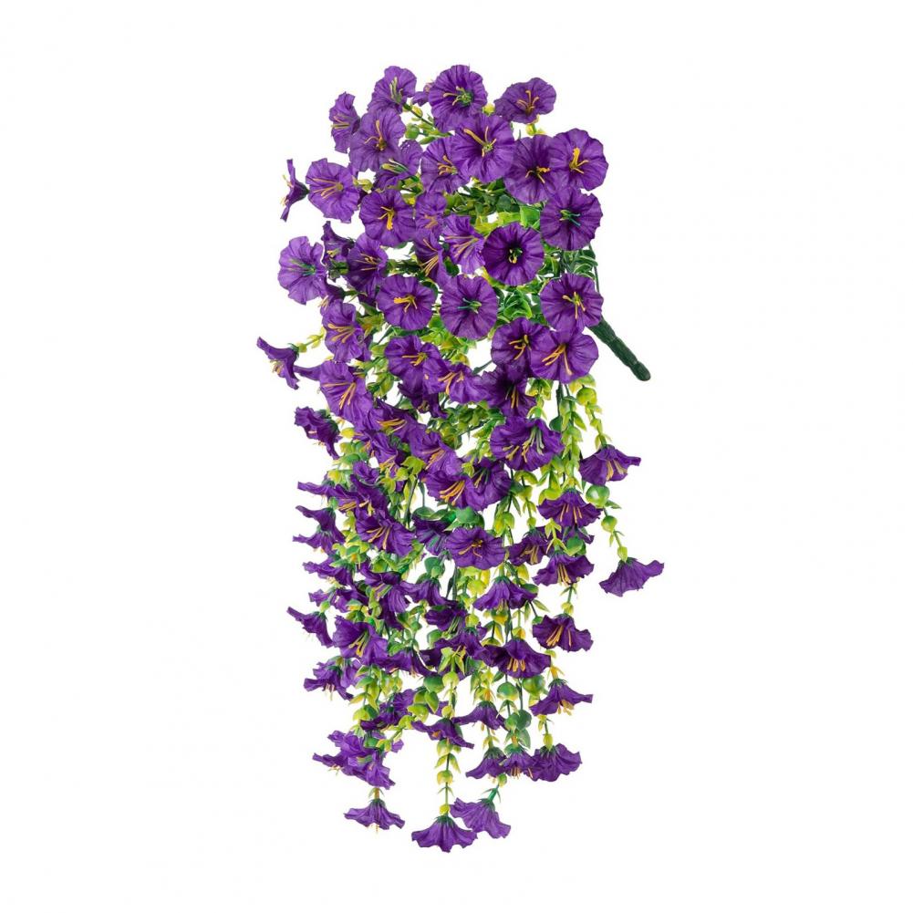 Kunstig hengende petuniablomst utendørs kunstig petunia stripe sommer bryllupsdekor til hage veranda tilbehør kunstig blomst: Blå