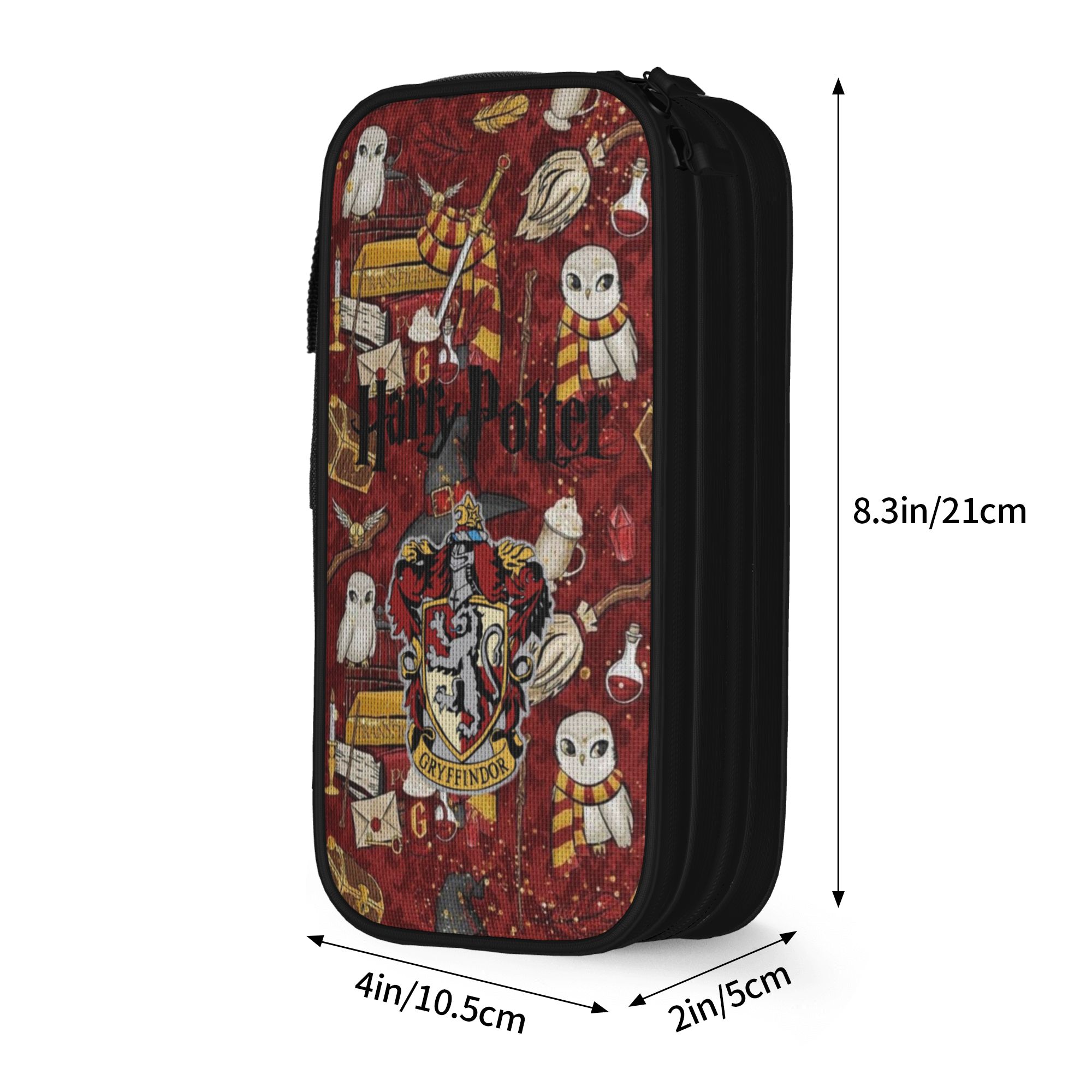 H-HP-P Harry Potter etui dubbele laag grote capaciteit schoolaccessoires pennenkoker: Blauw