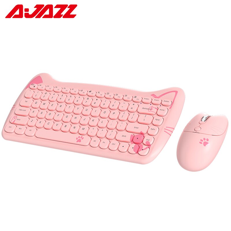 AJAZZ-teclado inalámbrico portátil A3060, periférico de Doble Modo, Bluetooth, membrana, juego de ratón para jugador, para Windows, IOS y Android