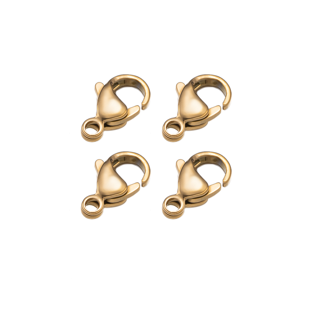 Fermoir à homard en acier inoxydable, 20 pièces, 9/10/12/13MM, crochet de fixation, fin de collier, chaîne, bijoux, accessoires pour la fabrication de bijoux: 13MM / Gold