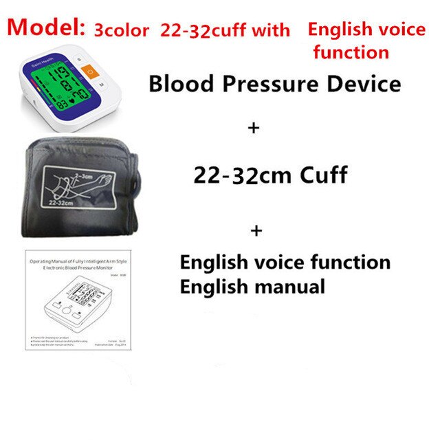 Sphygmomanomètres de soins de santé à domicile moniteur de pression artérielle de bras supérieur numérique tonomètre automatique de compteur de battement cardiaque