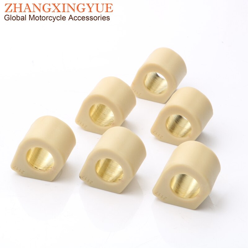 6pc rendimiento variador pesos para rodillos 9 gramos 11,5 gramos 13gram 14gram 21x17mm para Piaggio Beverly Carnaby 200 250 hexagonal GTX 180