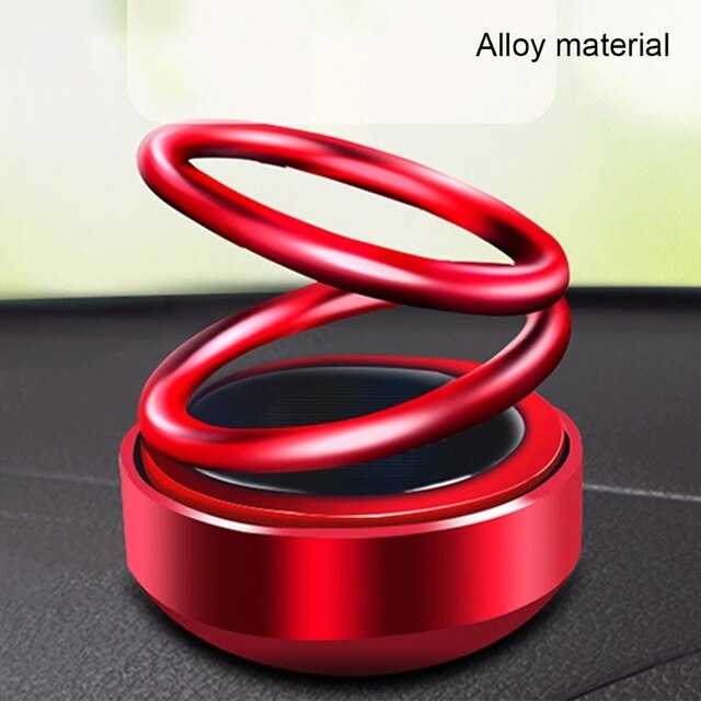 Auto Luchtverfrisser Solar Auto Parfum Geur Auto Rotatie Air Aromatherapie Aroma Voor Auto Parfum Voor Man Auto Accessoires: Aluminum alloy red