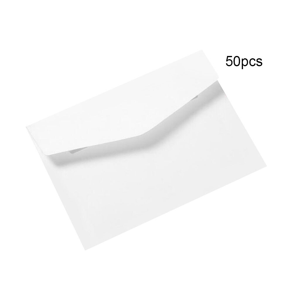 Sobres de papel para manualidades, sobres de estilo europeo Vintage para tarjetas, álbum de recortes, , 12,5x17,5 cm, color blanco y negro, 50 unids/lote: Blanco
